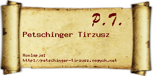 Petschinger Tirzusz névjegykártya